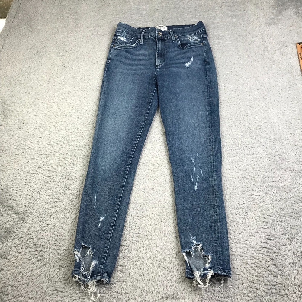 AGOLDE Sophie Jeans Womens 27 (26x24) In Paradox Distress‎ High Rise Skinny Crop